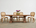 Grand Country French Oak Farmhouse Dining Table Demilune Ends