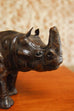 Mid-Century Leather Wrapped Rhino Sculpture