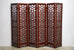 Chinese Six-Panel Rosewood Carved Lattice Screen