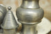 Pair of Diminutive Chinese Pewter Lidded Urns