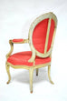Pair of Louis XV Period Painted and Parcel Gilt Fauteuils
