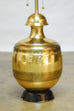 Monumental Indian Etched Brass Lamp By Marbro