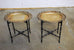 English Silver-Plate Tray Tables on Faux Bamboo Stands