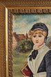 19th Century Folk Art Painting of a Young Girl