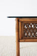 Pair of Brown Jordan Style Bamboo Rattan Side Tables