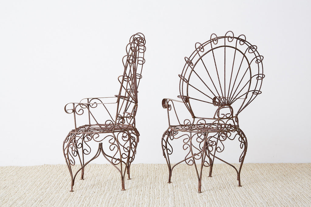 Pair of Salterini Iron Peacock Salesman Sample Chairs – Erin Lane