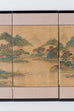 Japanese Miniature Four-Panel Screen Blue and Green Landscape