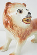 Pair of English Staffordshire Porcelain Standing Lions