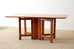 Midcentury Drop-Leaf Dining Table with Rattan Base