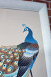 Japanese Showa Period Peacocks Painted on Silk