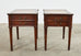 Pair of Louis XVI Style Mahogany Nightstands with Leather Tops