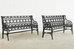 Pair of English Coalbrookdale Attributed Iron Gothic Revival Garden Benches