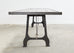 Industrial Style Cast Iron Plank Top Trestle Dining Table