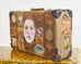 Folk Art Painted Face Suitcase by Artist Ira Yeager