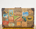 Folk Art Painted Face Suitcase by Artist Ira Yeager