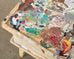 Artist Ira Yeager's Studio Painting Palette Work Table