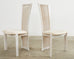 Set of Four Pietro Costantini Post Modern Oyster Lacquered Dining Chairs