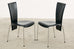 Set of Six Italian Arper Modern Leather Chrome Dining Chairs