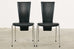Set of Six Italian Arper Modern Leather Chrome Dining Chairs