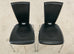 Set of Six Italian Arper Modern Leather Chrome Dining Chairs