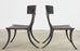 Set of Four Michael Taylor Bronzed Metal Klismos Garden Chairs