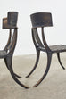 Set of Four Michael Taylor Bronzed Metal Klismos Garden Chairs