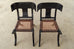Pair of Ebonized Leather Rope Klismos Chairs After Robsjohn-Gibbings