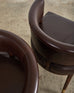 Set of Four Dunbar Style Leather Barrel Back Lounge Chairs