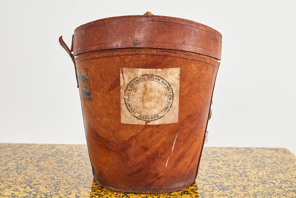19th Century English Regency Leather Oval Hat Box – Erin Lane Estate