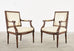 Set of Four French Louis XVI Style Mahogany Dining Armchairs