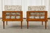 Pair of Mid-Century Mahogany Cube Chairs by Henredon