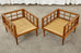 Pair of Mid-Century Mahogany Cube Chairs by Henredon