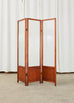 Three Panel Wood and Corregated Glass Room Divider Dressing Screen