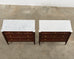 Pair of Louis XVI Style Marble Top Mahogany Commode Dressers