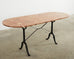 French Iron Marble Top Bistro Garden Dining Table or Console