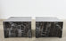 Pair of Black Marble Square Block Coffee Cocktail Tables
