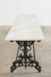 English Cast Iron Marble Top Garden Dining Table or Console
