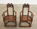 Set of Ten French Baroque Style Walnut Masked Dining Chairs