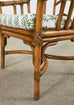 Set of Four McGuire Style Organic Modern Rattan Barrel Dining Armchairs