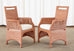 Set of Six McGuire Coral Wicker Rattan Dining Chairs