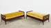 Pair of Laura Kirar for McGuire Rattan Raffia Ring Benches