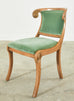 Pair of English Regency Style Sage Velvet Dining Chairs