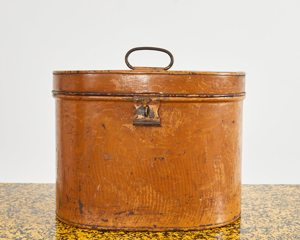 19th Century Country English Victorian Oval Metal Hat Box – Erin Lane Estate