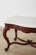 19th Century English Victorian Marble-Top Library Writing Table