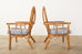 Set of Four Bamboo Rattan Peacock Dining Armchairs