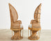 Pair of French Bohemian Emmanuelle Wicker Peacock Chairs