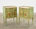 Pair of Country French Provincial Louis XV Lacquered Nightstands