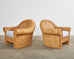 Pair of Ralph Lauren Attributed Woven Rattan Lounge Chairs
