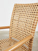 Set of Four McGuire Woven Rawhide Rattan Dining Armchairs