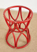 McGuire Organic Modern Red Lacquered Rattan Pedestal Dining Table